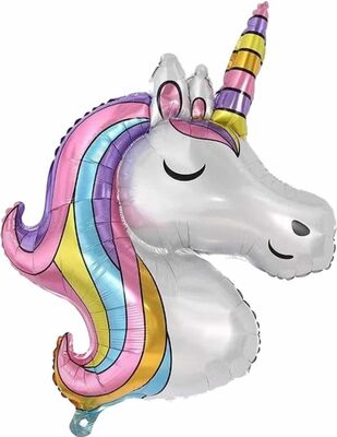 Sshape Makaron Gökkuşağı Unicorn Folyo Balon - 1