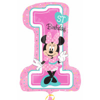 Sshape Minnie 1st Birthday Balon 48x71cm - 