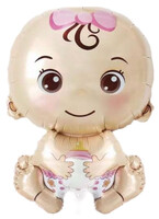 SShape Pembe Bezli Bebek Folyo Balon 70cm - Parti Yıldızı