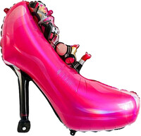 SShape Pembe Stiletto Ayakkabı Folyo Balon 84cm - Parti Yıldızı