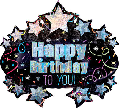 Sshape Pırıltılı H.B. To You Yıldızlı Balon 71x78c - 1