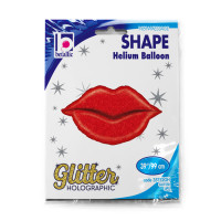 SShape Pırıltılı Kırmızı Dudak Folyo Balon 99cm - 2