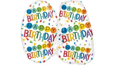 SShape Renkli Birthday 40 Rakamı Balon 60x55cm - 2