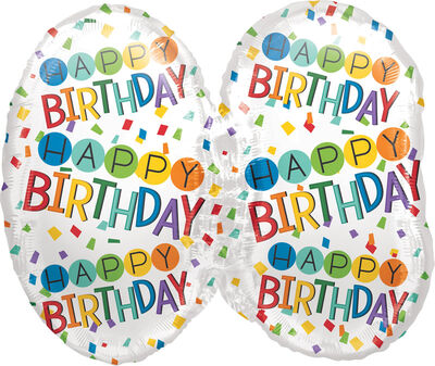 SShape Renkli Birthday 60 Rakamı Balon 63x55cm - 2