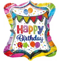 Sshape Renkli Festival Temalı H.B. Folyo Balon 60x68cm - Parti Yıldızı