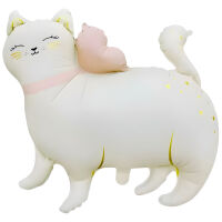 SShape Retro Beyaz Kedi Şekilli Folyo Balon 90x66cm - Parti Yıldızı