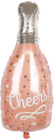 Sshape Şampanya Şişesi Rose Gold Cheers Folyo Balon - Parti Yıldızı