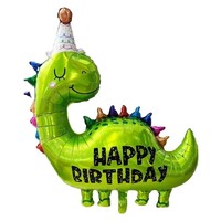 SShape Sevimli Happy Birthday Dinozor Folyo Balon 82cm - Parti Yıldızı