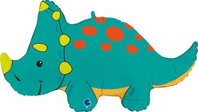 SShape Sevimli Triceratops Dinozor Folyo Balon 91cm - 1