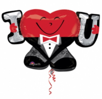 Sshape Smokinli Kalp I Love You Balon 83x53cm - Parti Yıldızı