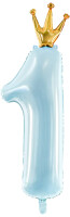SShape Taçlı 1 Rakamı Folyo Balon 36