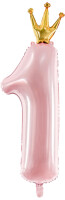 SShape Taçlı 1 Rakamı Folyo Balon 36