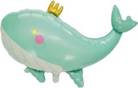 Sshape Taçlı Balina Folyo Balon - Mint Rengi - Parti Yıldızı