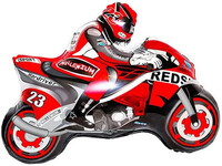 SShape Yarış Motoru Şekilli Folyo Balon 69cm - Kırmızı Renk - Parti Yıldızı