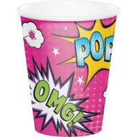 Superhero Girl 8 li Bardak - Parti Yıldızı