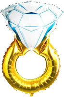 SShape Tek Taş Yüzük Folyo Balon Gold 34