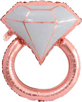 SShape Tek Taş Yüzük Folyo Balon Rose Gold 32