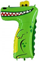 Hayvan Rakam Balon 7 Yaş Timsah 100cm - Parti Yıldızı