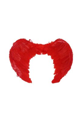 Aksesuar Tüylü Kırmızı Melek Kanadı Küçük 70 cm - 2