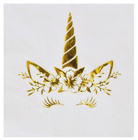 Unicorn Gold Baskılı Peçete 33x33cm (16ad) - Parti Yıldızı