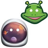 Uzay ve Roket Partisi Maske 8 Adet - Parti Yıldızı