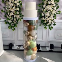 Vitrin Dekor PVC Silindir Beyaz Renk - 75cm - Parti Yıldızı