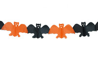 Halloween Uzar Süs Yarasa Şekilli Turuncu-Siyah 3 Metre - Parti Yıldızı