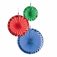 Yelpaze Set Mavi - Kırmızı - Yeşil Renk - 