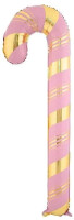 Yılbaşı Folyo Balon Pembe Gold Baston Şeker 73 cm - Parti Yıldızı